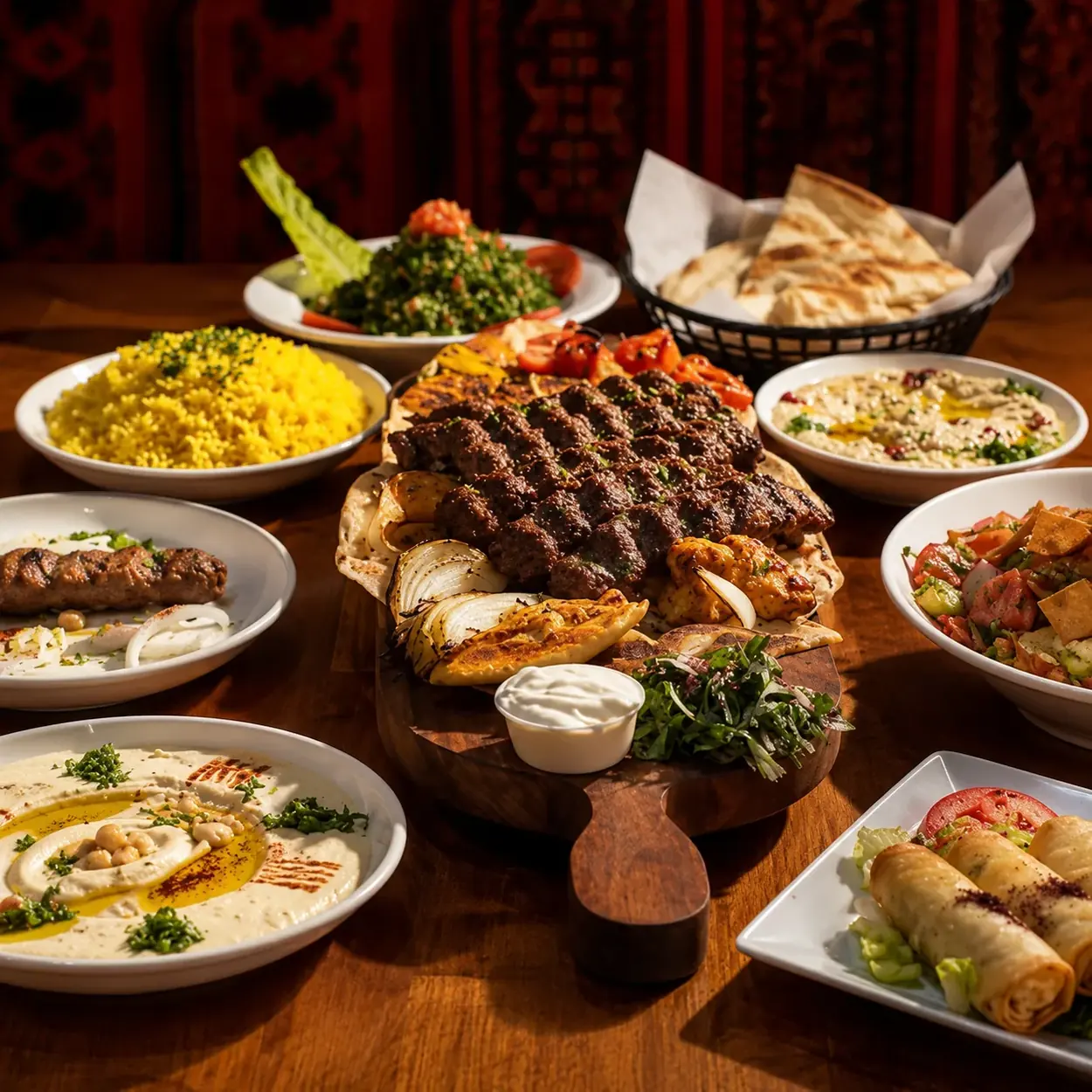 Old Damascus family-style mixed grill platter